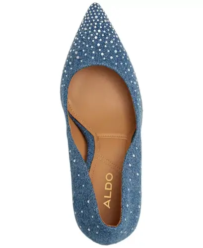 Women's Lala Pointed Toe Pumps - Dark Denim/Rhinestone - 4