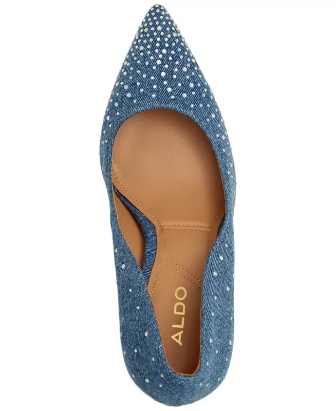 Women's Lala Pointed Toe Pumps - Dark Denim/Rhinestone - 4