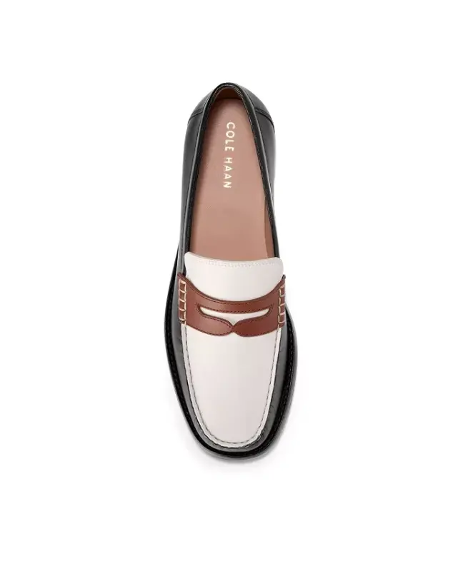 Women's Lana Lux Remastered Penny Loafers-Black, Dark Cuoio, Ivory Leather - 4