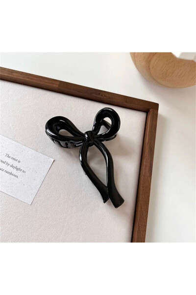 Women's Large Black Bow Hair Clip (11Cm) - 9