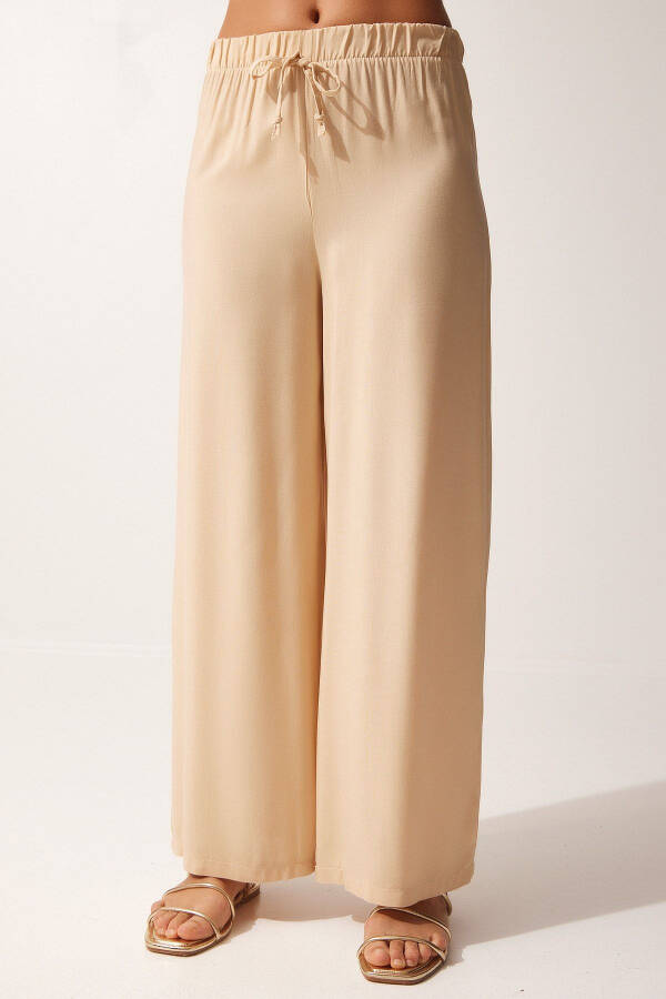 Women's Latte Cotton Viscose Palazzo Pants BV00076 - 4