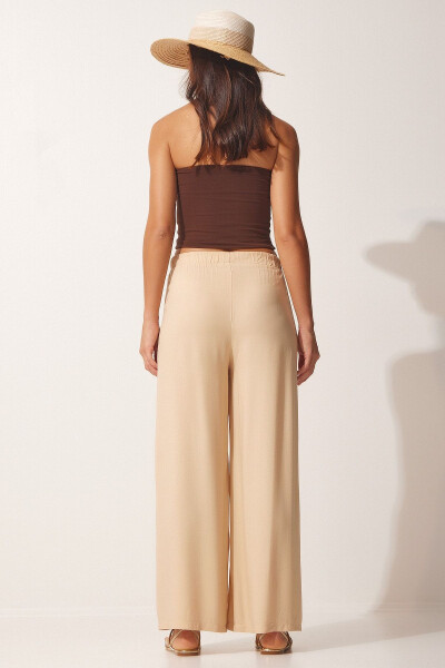 Women's Latte Cotton Viscose Palazzo Pants BV00076 - 5