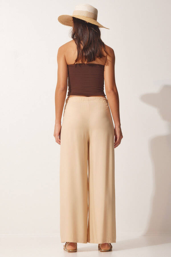 Women's Latte Cotton Viscose Palazzo Pants BV00076 - 5