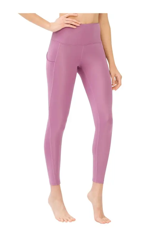 Women's Lavender High Waist Double Pocket Shaping Sports Tights-Lilac - 2