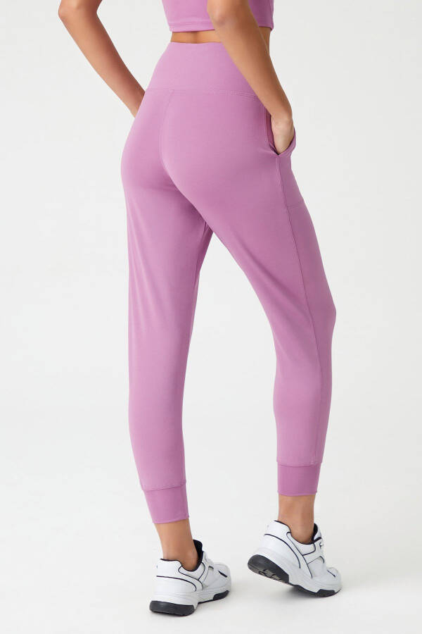 Women's Lavender High Waist Jogger Sweatpants - 2