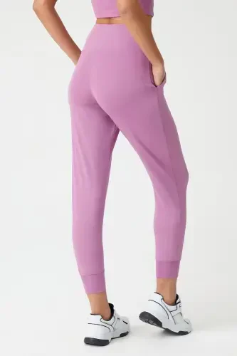 Women's Lavender High Waist Jogger Sweatpants - LOS OJOS (1)