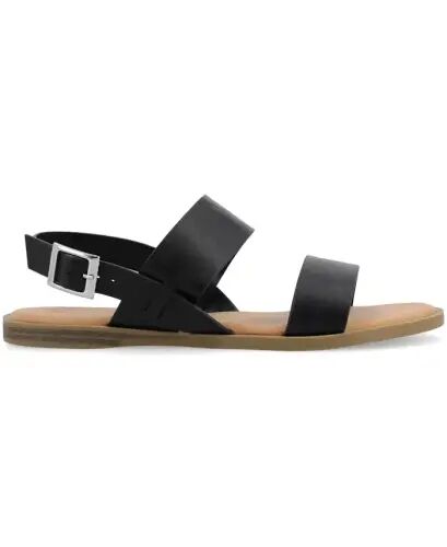 Women's Lavine Medium and Wide Width Multi Strap Flat Sandals - Black - JOURNEE COLLECTION (1)