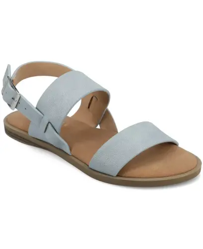 Women's Lavine Medium and Wide Width Multi Strap Flat Sandals - Denim Blue 