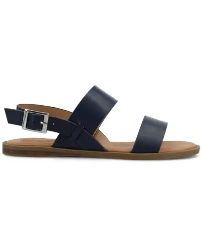 Women's Lavine Medium and Wide Width Multi Strap Flat Sandals - Navy - JOURNEE COLLECTION (1)
