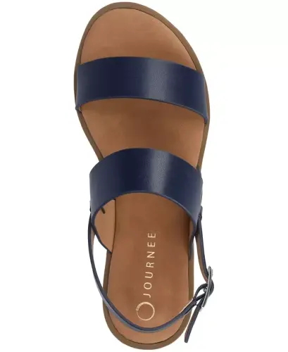 Women's Lavine Medium and Wide Width Multi Strap Flat Sandals - Navy - 4