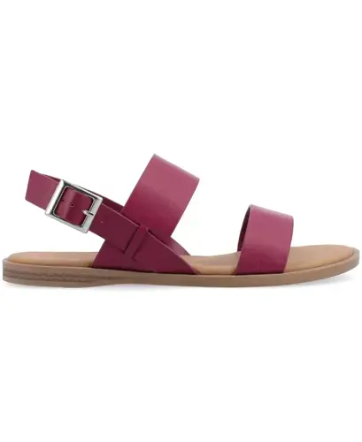 Women's Lavine Medium and Wide Width Multi Strap Flat Sandals - Raspberry - 2