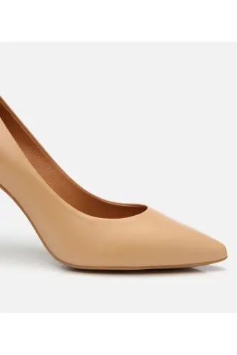 Women's Leather Beige High Heel Stiletto - 6