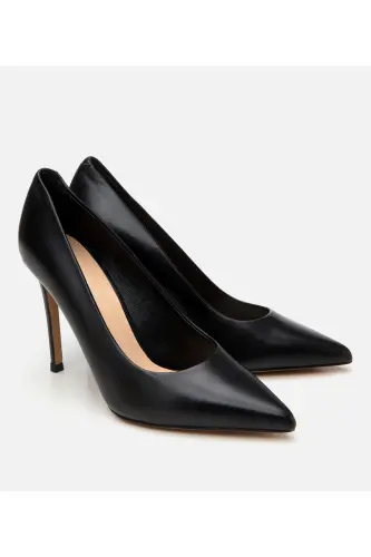Women's Leather Black Stiletto High Heels - HOTIÇ (1)