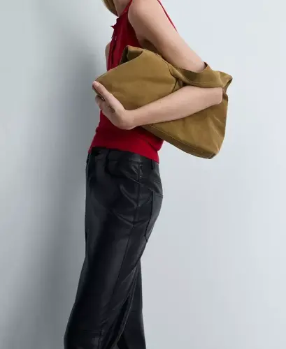 Women's Leather-Effect Straight Trousers - 9