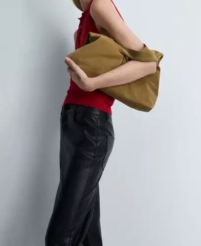 Women's Leather-Effect Straight Trousers - 9