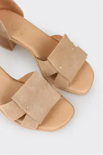 Women's Leather High Heel Sandals - 4