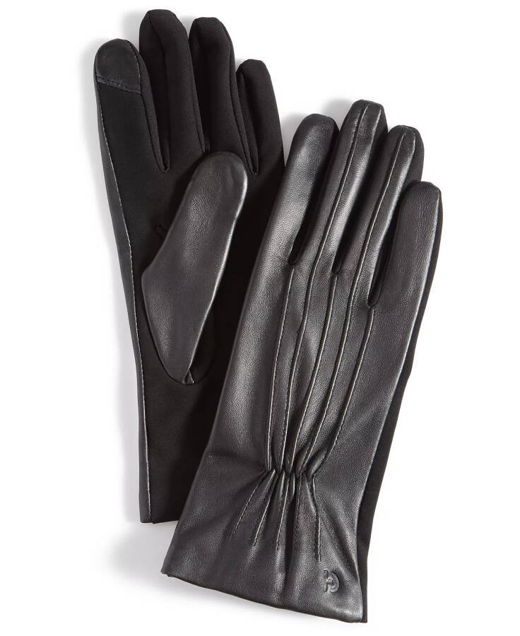 Women's Leather Points Stretch Gloves Black - 1