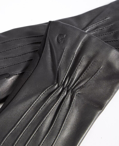 Women's Leather Points Stretch Gloves Black - 2