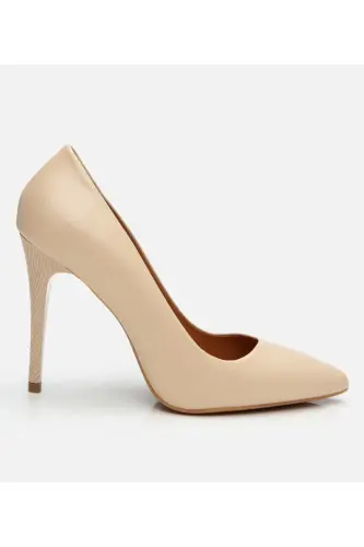 Women's Leather Powder High Heel Stiletto - 1