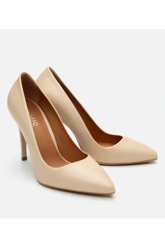 Women's Leather Powder High Heel Stiletto - 2