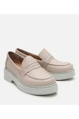 Women's Leather Powder Platform Loafer - HOTIÇ (1)