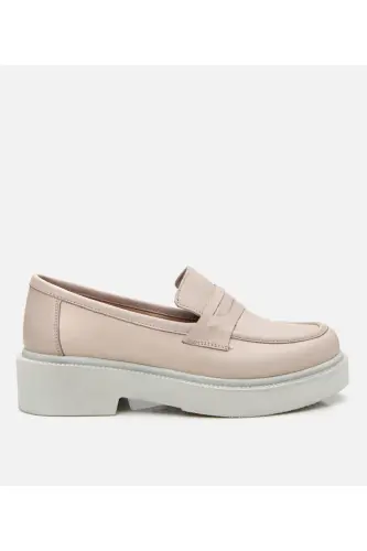 Women's Leather Powder Platform Loafer 