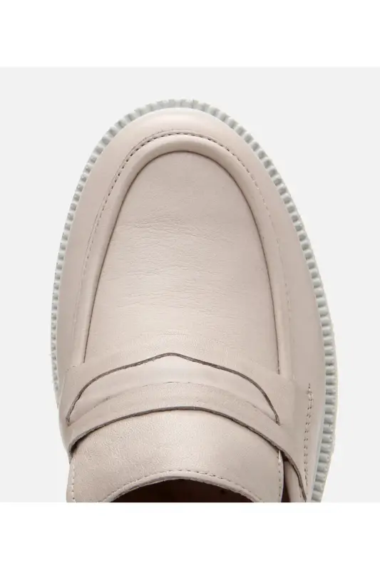 Women's Leather Powder Platform Loafer - 5