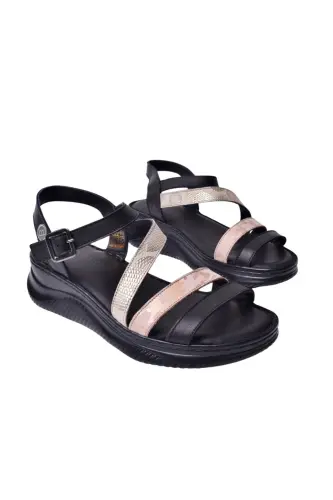 Women's Leather Sandal D25YS-2365-Black - 5