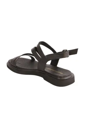 Women's Leather Sandal D25YS-5005-B-black - 3