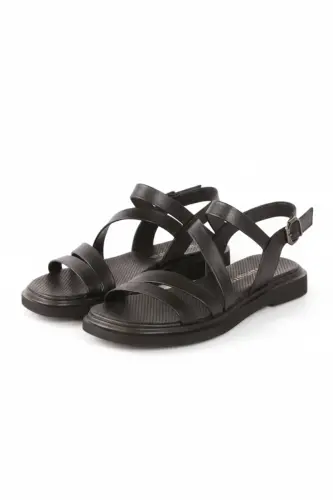 Women's Leather Sandal D25YS-5005-B-black - 6