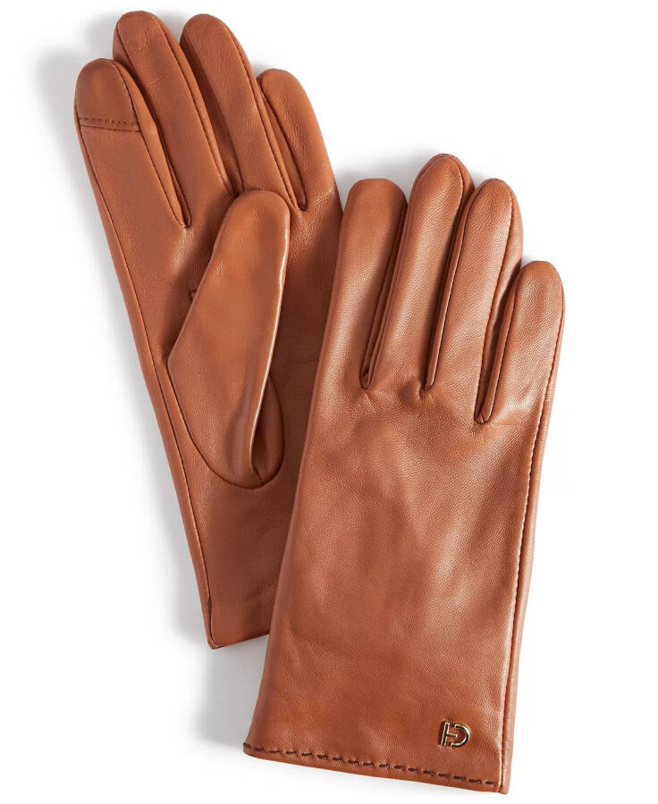 Women's Leather Stud Gloves British Tan - 1