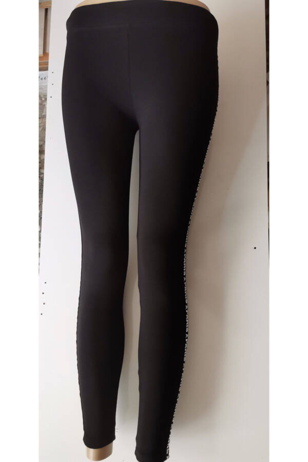 Women's Leggings, Black, High Waist, Steel Knit - 1