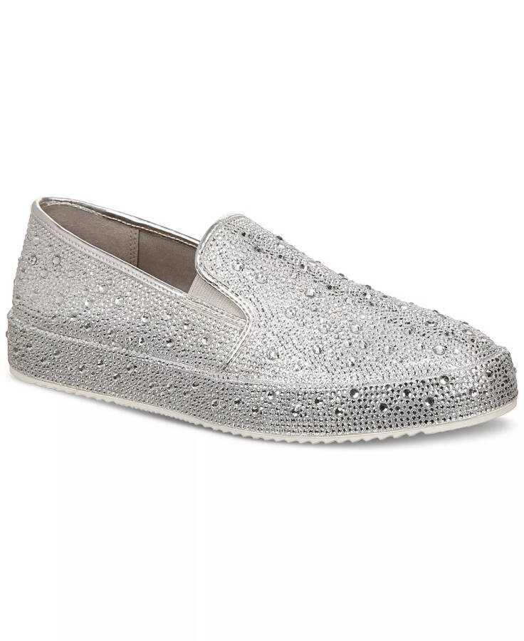 Women's Lenna Slip-On Embellished Sneakers, Created for Modazone Silver Bling - 1