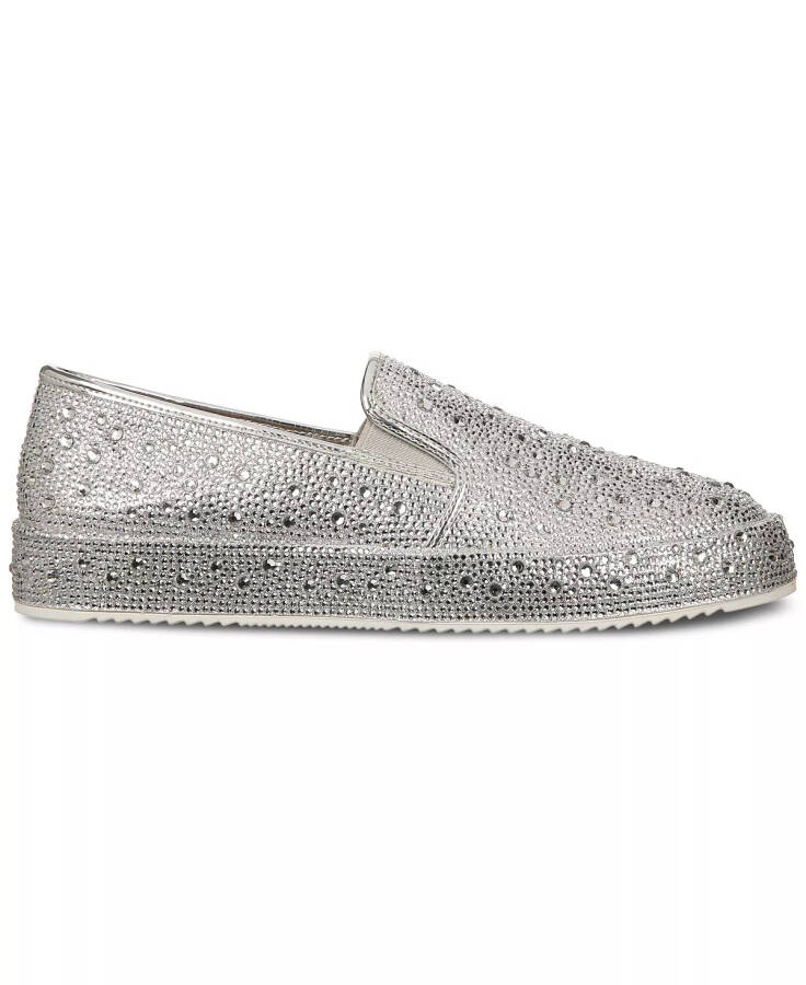 Women's Lenna Slip-On Embellished Sneakers, Created for Modazone Silver Bling - 2