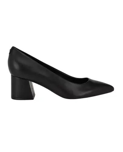 Women's Lenott Pointy Toe Block Heel Pumps - Black Leather - Calvin Klein (1)