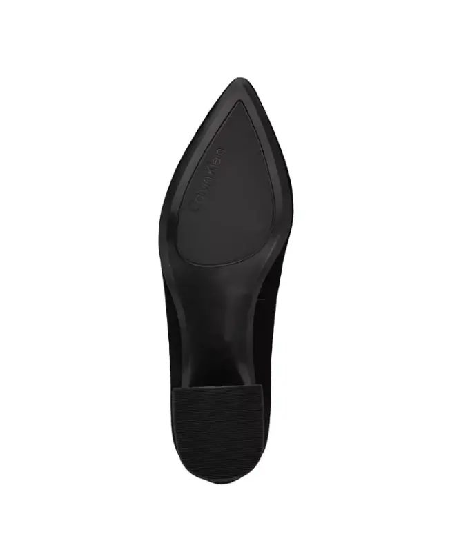 Women's Lenott Pointy Toe Block Heel Pumps - Black Suede - 5