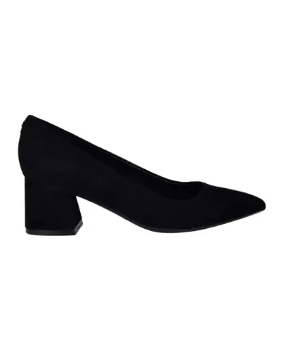 Women's Lenott Pointy Toe Block Heel Pumps - Black Suede - CALVIN KLEIN (1)