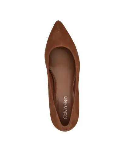 Women's Lenott Pointy Toe Block Heel Pumps - Dark Natural Suede - 4