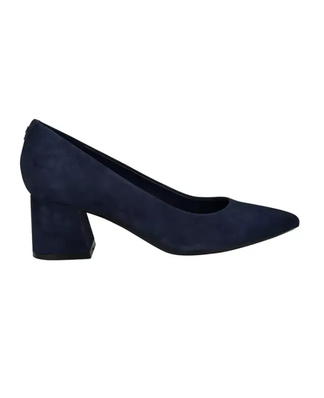 Women's Lenott Pointy Toe Block Heel Pumps - Navy Suede - 2