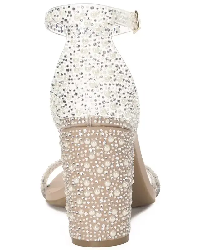 Women's Lexini Two-Piece Sandals, Created for Modazone - Pearl Bling Vinyl - 3