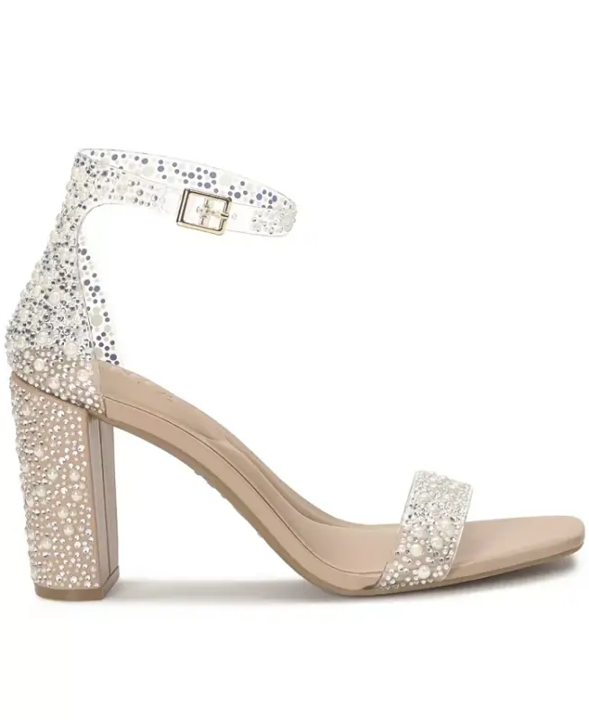 Women's Lexini Two-Piece Sandals, Created for Modazone - Pearl Bling Vinyl - 2