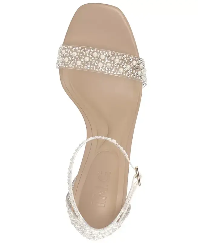 Women's Lexini Two-Piece Sandals, Created for Modazone - Pearl Bling Vinyl - 4