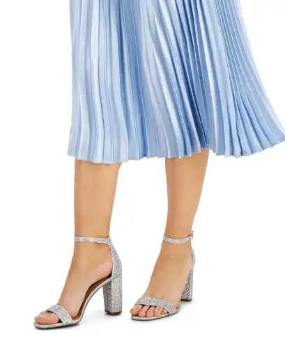 Women's Lexini Two-Piece Sandals, Created for Modazone-Silver Crystal Rhinestone - 6