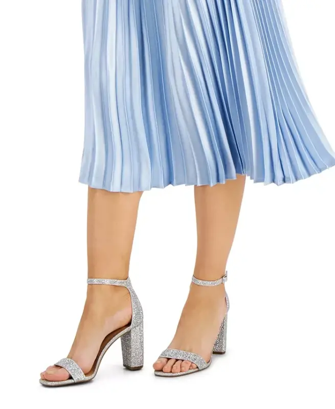 Women's Lexini Two-Piece Sandals, Created for Modazone-Silver Crystal Rhinestone - 6