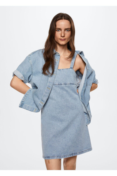 Women's Light Blue Dress - MANGO (1)