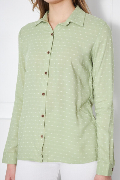 Women's Light Green Printed Long Sleeve Shirt ARM-24K001023 - 2