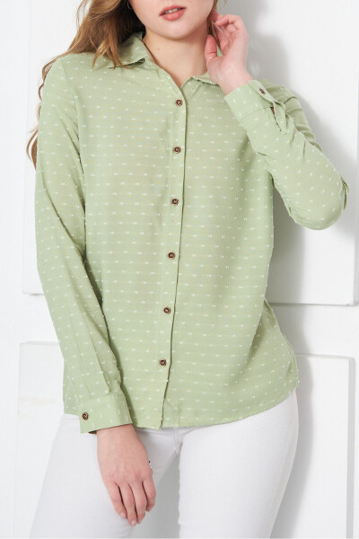 Women's Light Green Printed Long Sleeve Shirt ARM-24K001023 - 3