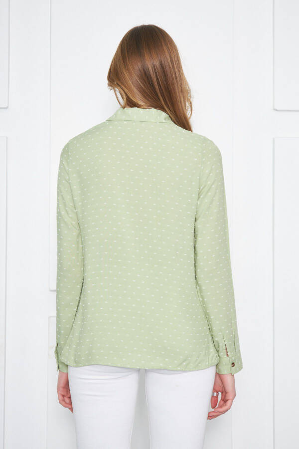 Women's Light Green Printed Long Sleeve Shirt ARM-24K001023 - 4