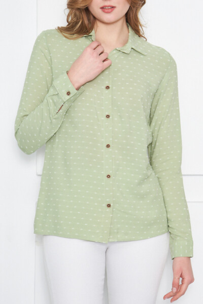 Women's Light Green Printed Long Sleeve Shirt ARM-24K001023 - 5