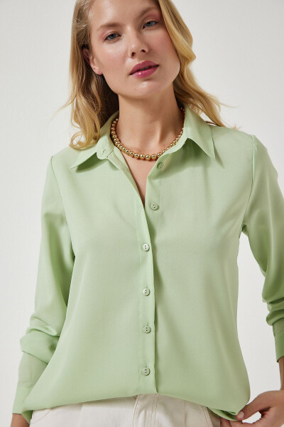 Women's Light Green Soft Touch Basic Shirt DD012 - 1